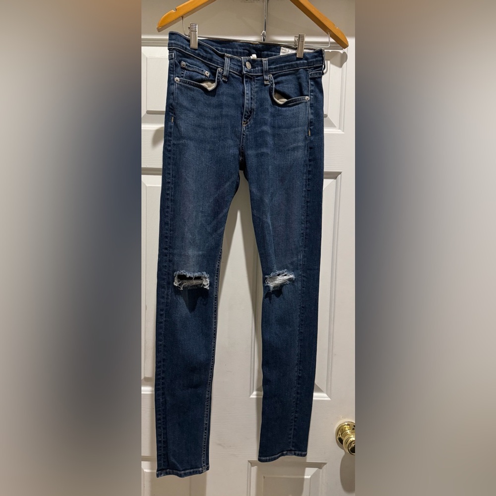 Rag & Bone 9 Inch Skinny Jeans in Vashon Knee Holes size 28